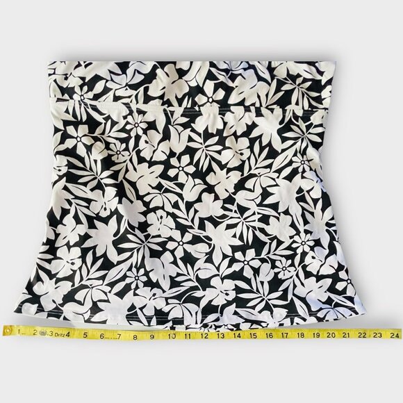 Lands End Long Torso Tankini Top Swimsuit Black Havana Floral Print Underwire 16 - Picture 8 of 12